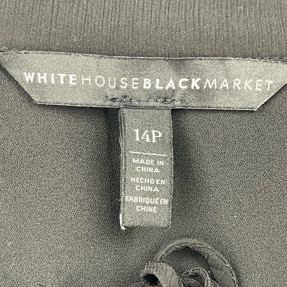 WHBM White House Black Market Tansy Boho Embroidered Blouse Womens 14P Petite - Picture 9 of 11